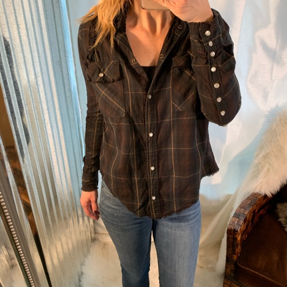 William Rast Tops - William Rast Snap Down Long Sleeve Shirt